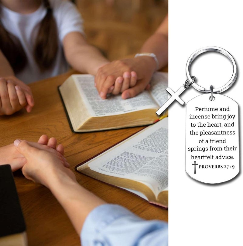 GiftYou Inspirational Scripture Metal Key Chains with Cross Pendant - Bible Verse Keychain Religious Gift for Christian - Image 4